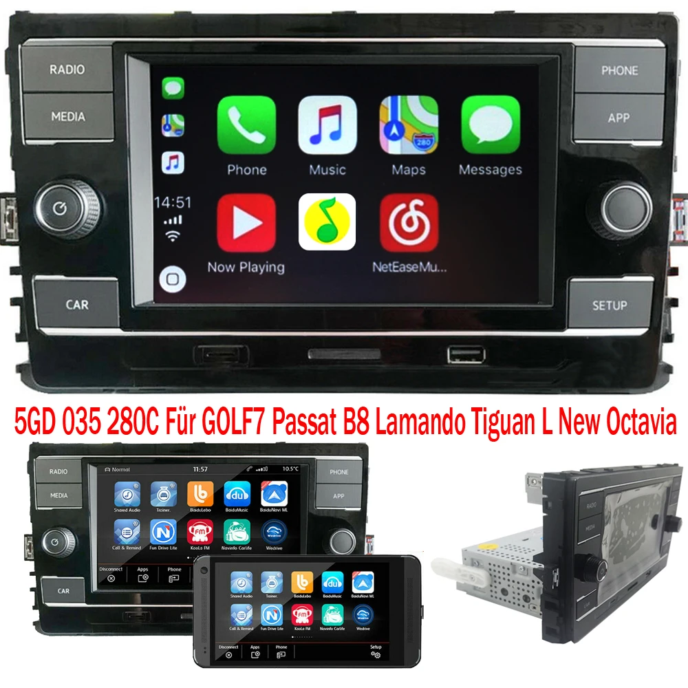 6," Автомагнитола стерео MIB 280C Carplay Mirrorlink Bluetooth для Volkswagen Lamando GOLF MK7& Passat B8 Tiguan L Octavia