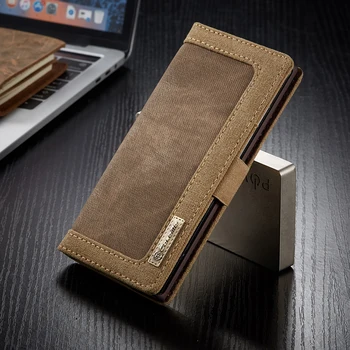 

wlzcyhbd Canvas Denim Stitching Flip Wallet Cases For Samsung Galaxy S10 S8 S9 Plus Note 10 8 9 Stand Card Holder Phone Cover