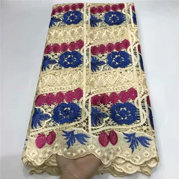 

High Quality African Laces Fabric French Guipure Cord Lace Fabric With Stones 2020 New Design For Women Dresses 5 Yards df82-880