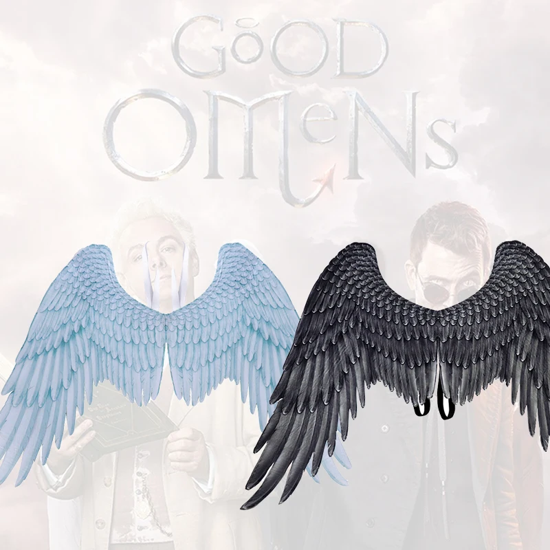 Крылья для косплея Good Omens Devil Crowley Black Wings Angel Aziraphale White ролевые игры вечеринки Armageddon