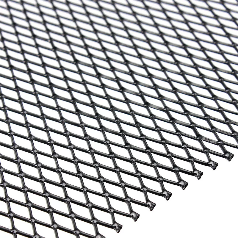 Универсальная алюминиевая решетка для кузова автомобиля 100x33 см, сетчатая решетка для гриля, секция для гоночных грилей, черная/серебряная решетка для автомобиля