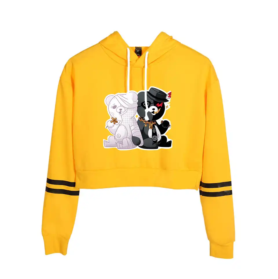 crop top hoodie yellow