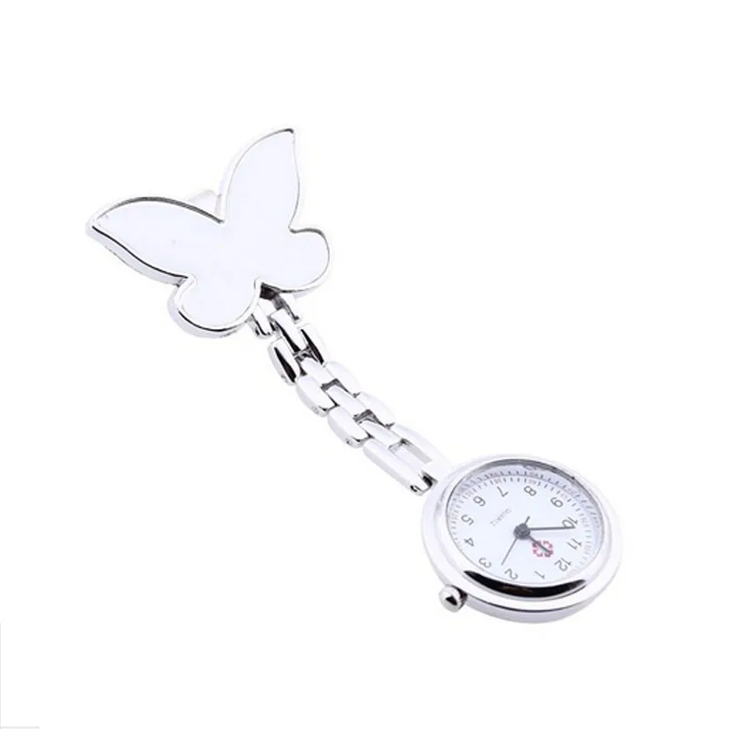 Verpleegster horloge enfermera reloj de Mujeres de moda mariposa enfermera reloj Clip-Fob broche reloj de bolsillo reloj de enfermera W3