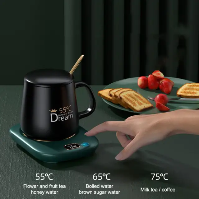 Usb -Fűtés Meleg Csésze Szőnyeg Állandó Hőmérsékletű Alátét 3 Digitális Kijelző Beállítása Időzítő Fűtőberendezés Az Ivó Kellékekhez