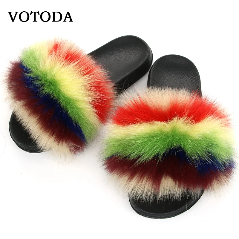 slippers 7 Пушистые женские меховые тапочки; комплект с сумочкой; меховые шлепанцы с натуральным лисьим мехом; разноцветная прозрачная сумка на плечо; яркие сумочки через плечо - Цвет: slippers 7