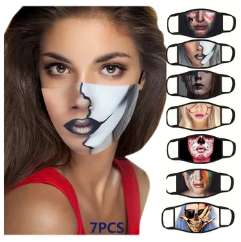 

7PCS Adult Outdoor Protect Mask Anti-Fog Washable Safety Reusable Face Mask mascarilla reutilizable masque de protection masker