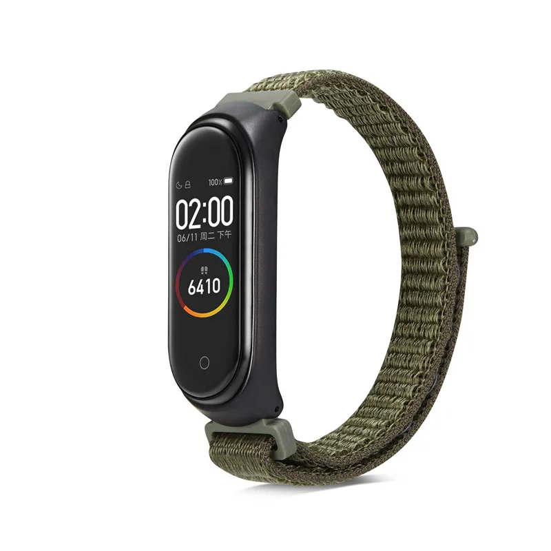 army green Нейлоновая петля ремешок для Xiao mi Band 4 ремешок для mi band mi Band 4 Браслет спортивная петля для умных часов mi band 4 - Цвет ремешка: army green