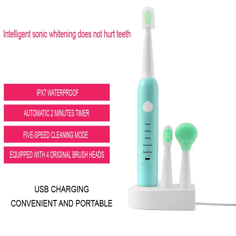 Electric Toothbrush USB Rechargeable Tooth Brush Adult Electronic Washable Whitening Teeth Brush Washable Whitening Teeth Brush Electric Toothbrush USB Rechargeable Tooth Brush Adult Electronic Washable Whitening Teeth Brush Washable Whitening Teeth Brush