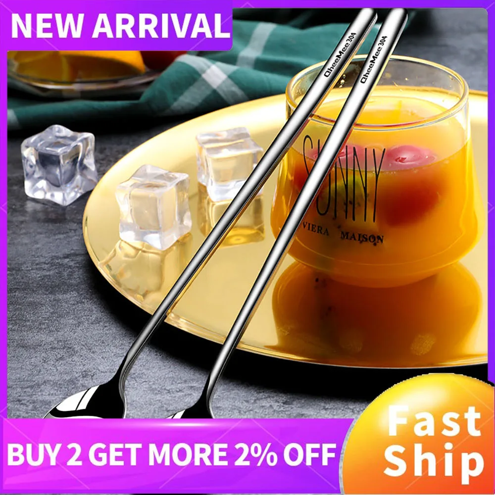 304 Stainless steel dinnerware set spoon tea Dessert coffee ice cream spoons Kitchen accessories Bar tools new long | Дом и сад