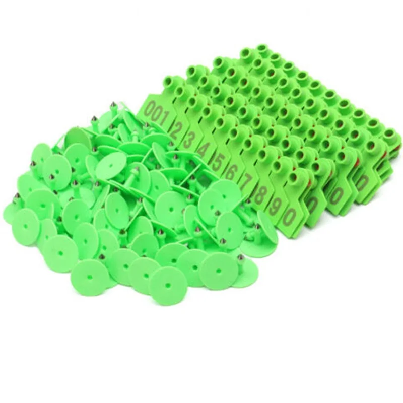 

1 Set Of Livestock Ear Tag Green 1-100 Number Plastic Livestock Ear Tag Animal Tag For Goat Sheep Pig