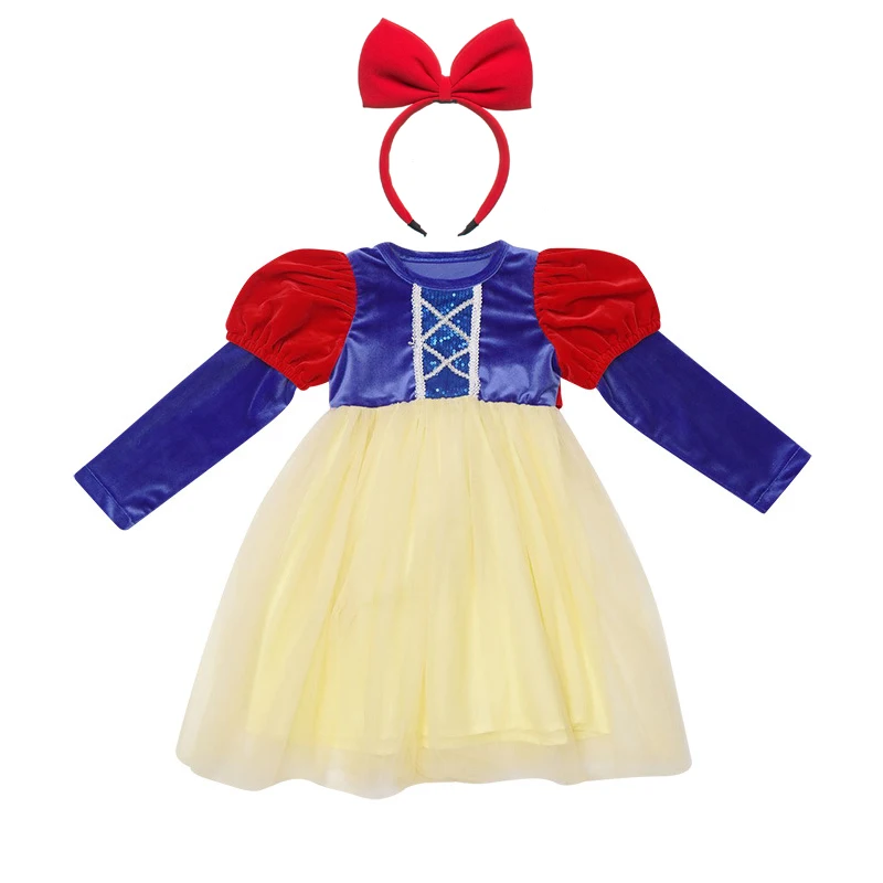 

Fantasy Snow White Dress For Kids Party Dress Little Girl Birthday Gift Princess Dresses Girls Children Clothing Christmas Hallo