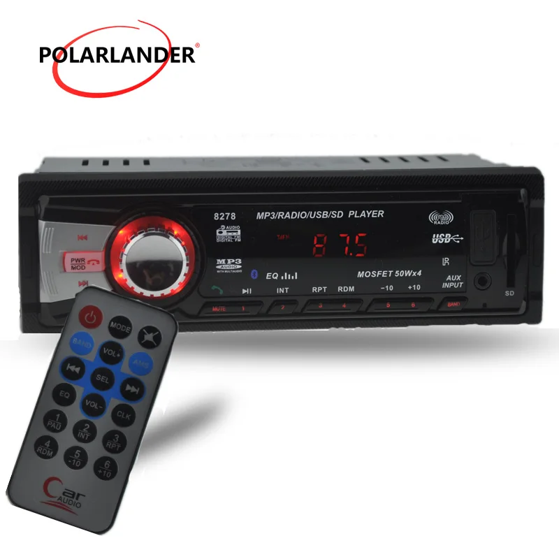 Новое автомобильное радио стерео плеер с поддержкой Bluetooth телефона MP3 FM USB 1 Din