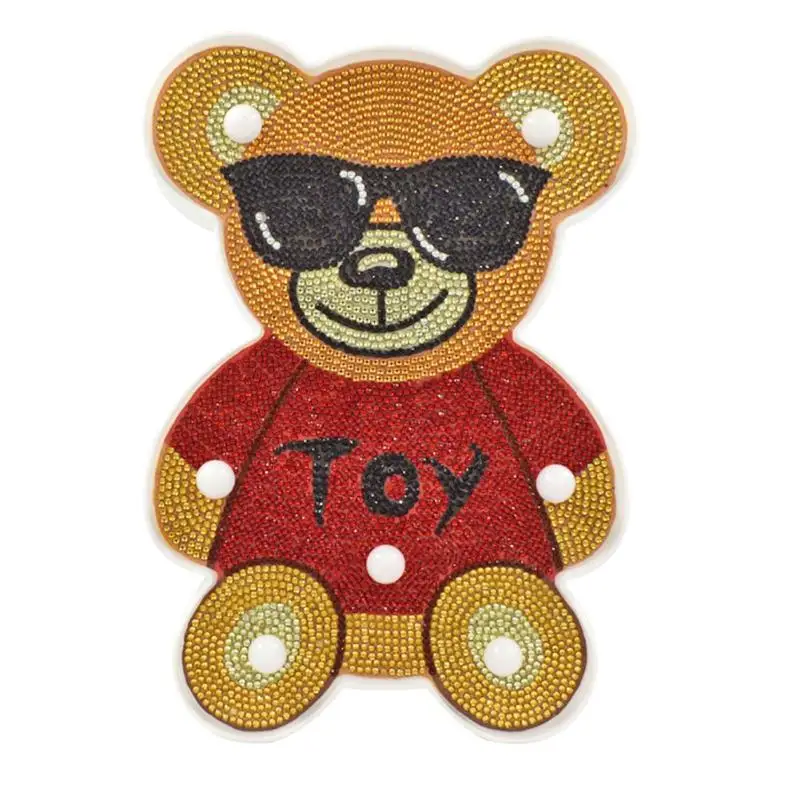 

New Diy Cool Bear Model Led Light Full Drill Diamond Painting Home Bedroom Night Lamp For Children Gift