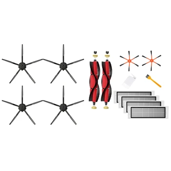 

Detachable Main Brush+Orange 6-Arm Side Brush+Filter+Cleaning Brush with Vacuum Spare Parts Accessories