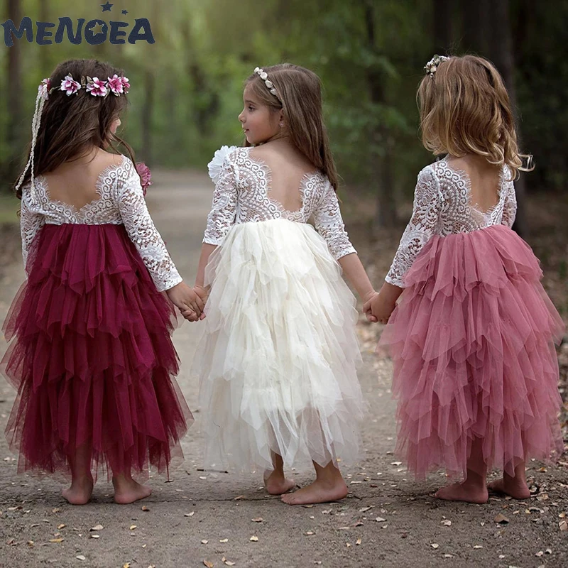 Menoea Girls Summer Dress 2020 Brand Backless Teenage Party Unicorn Princess Children Costume for Kids Clothes Pink 2-6T | Детская