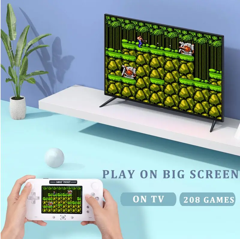 Прямая поставка портативная игровая консоль 4 дюйма 208 игры 12 бит Ретро игровой плеер Classi игровая консоль контроллер геймпад беспроводная игра