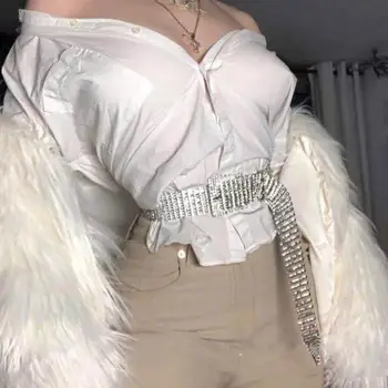 

Waistband Shiny Dress 2019 Full Belt 10 Rows Casual New Women Rhinestone Chain Party