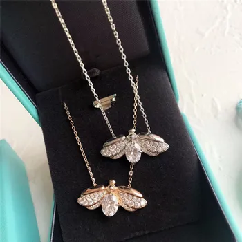 

Original 1:1 Luxury Brand Women Jewelry S925 Bee Pendant Necklaces Hot Fashion Female Birthday Valentine GIFT