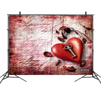 

Valentine's Day Retro Red Love Heart Dead Leaves Baby kid Photography Backgrounds Photographic Backdrops Props For Photo Studio