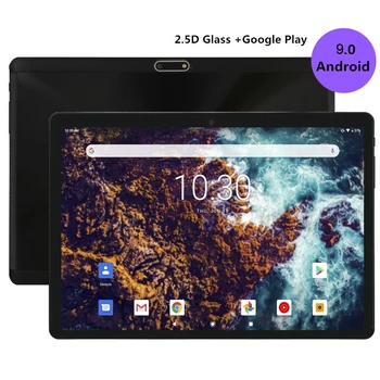شراءمكالمة هاتفية المزدوج سيم بطاقات واي فاي سوبر 2.5D الزجاج 10 بوصة اللوحي 5MP IPS شاشة أندرويد 9.0 اللعب مخزن اللوحي
