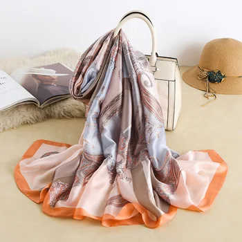 

Summer Gift Travel Sunscreen Silk Scarf Female Workplace Social Decoration Shawl Temperament Casual Imitation Silk Scarves