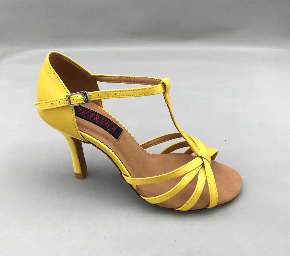 Hot Sale fashion ballroom latin dance shoes salsa tango shoes cheap dance shoes yellow colour