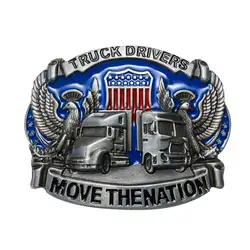 metal Truck Drivers belt buckle with pewter finish suitable for 4cm width snap on belt cowboy man homemade jeans accessories