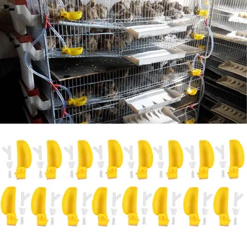 

Behogar 10 Set Yellow Birds Cage Water Drinkers Feeders Cup for Bird Pigeons Quails Parrots Livestock Farms Garden Courtyard