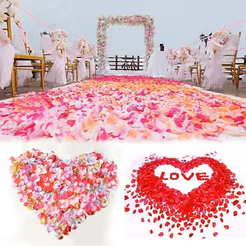 

100/500pcs Silk Rose Flower Petals Artificial Rose Petals for Wedding Bridal Shower DIY Handmade Scrapbooking Craft Fake Flowers