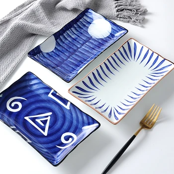 

Creativity Japanese Sushi Plate Ceramic Plate Pizza Dessert Steak Porcelain Food Tray Assiette Home Decorative Tableware DA60PZ