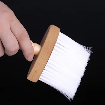 

1Pcs Pro Wood Neck Duster Clean Brush Barbers Hair Cutting Hairdressing Stylist Salon Hair Styling Tools