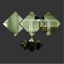 Акриловая зеркальная Настенная Наклейка s Мода и индивидуальность трехмерная Настенная Наклейка стерео настенные украшения ромб Настенная Наклейка