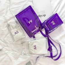 Прозрачные сумки для женщин модные буквы А4 А5 пляжные сумки новые женские сумки через плечо