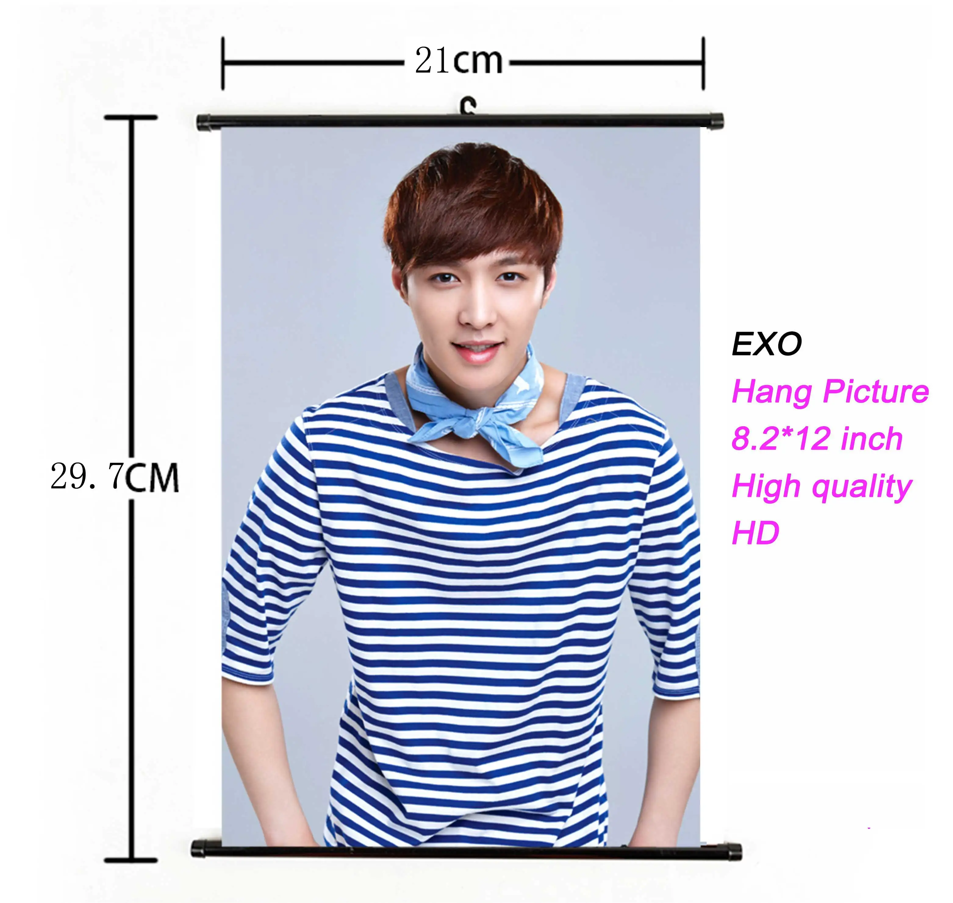 Свернутый Свиток Kpop EXO висячий плакат ткань 21*30 см для фанатов Подарочная коллекция k-pop EXO альбом Висячие фото плакат