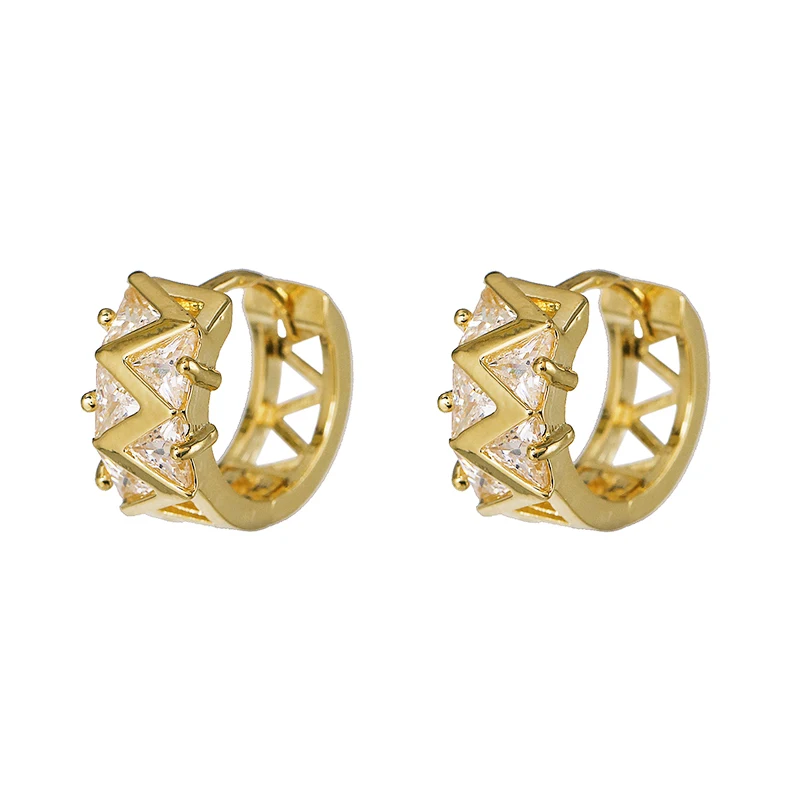 JUJIA, винтажные корейские круглые золотые серьги-кольца с кристаллами, Модные CZ камни, Букле д 'ореиль, ювелирные изделия для девочек, подарки - Окраска металла: 52885