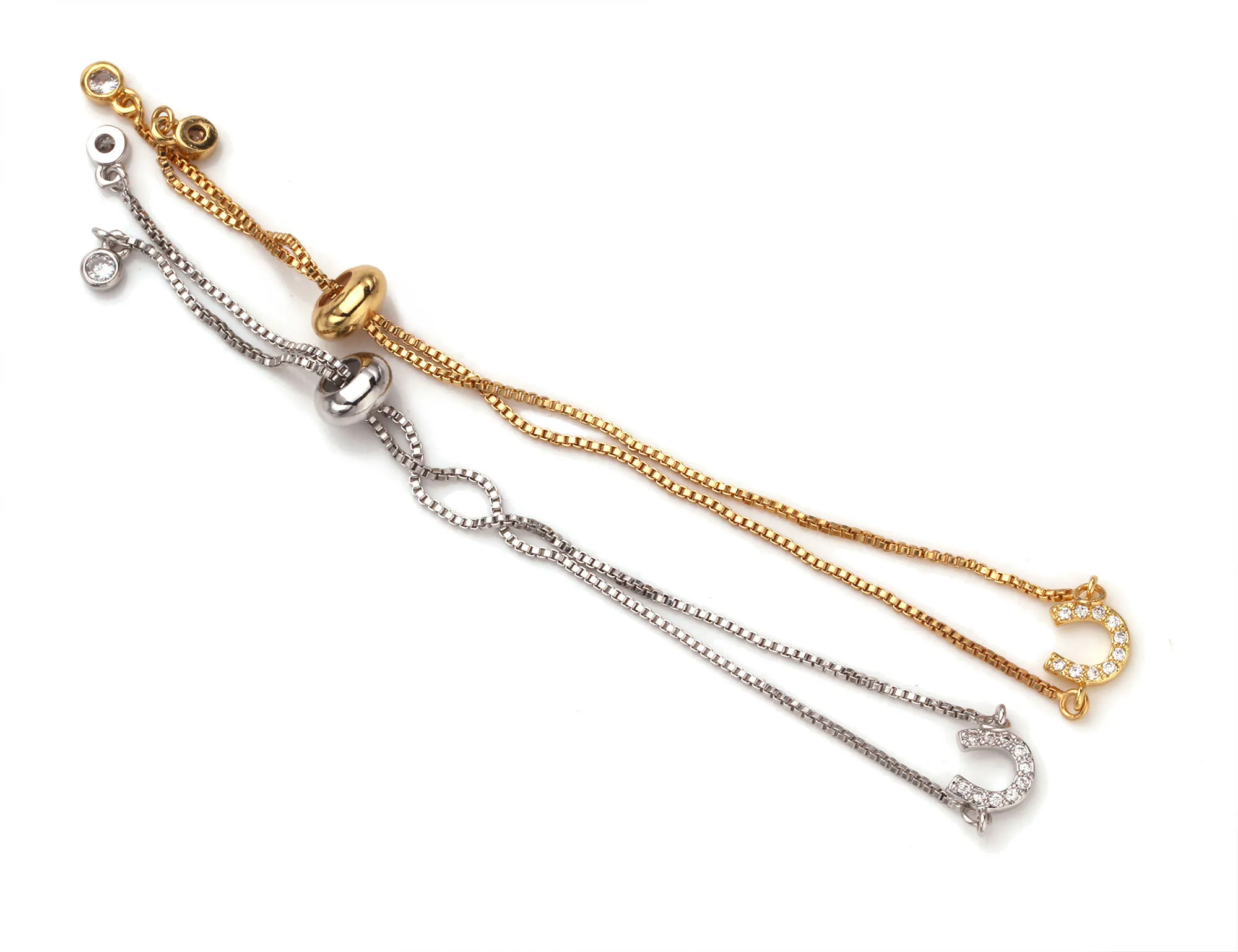 Zirkonia Kristall Winziges Hufeisen Glücksbringer Armband Damen Herren Rot Schwarz Weiß Grün Gewachste Schnur Messing CZ Geflochtener Schmuck – Detail 31