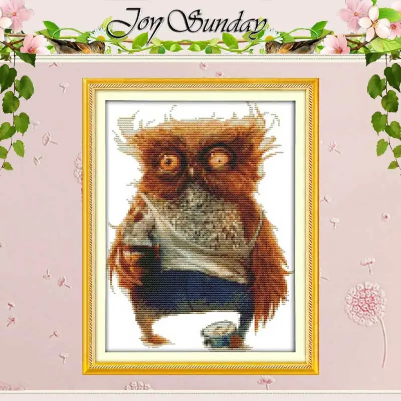 Owl Patterns Counted Cross Stitch DIY 11CT Printed 14CT Cross Stitch Set Chinese Animals Cross-stitch Kits Embroidery Needlework cross stitch kit