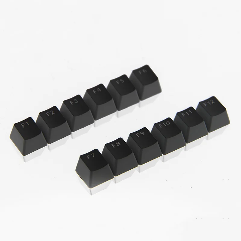 Keycap New For Mechanical Keyboard DIY Keypad Customize Repaire Replacement F1-F12 12pcs/Lot White Black 1U