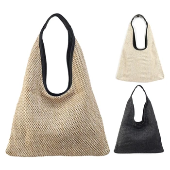 

Fashion Women Shoulder Bags Wicker Woven Straw Bag Designer Handbags Large Capacity Tote Female Summer Beach Purse