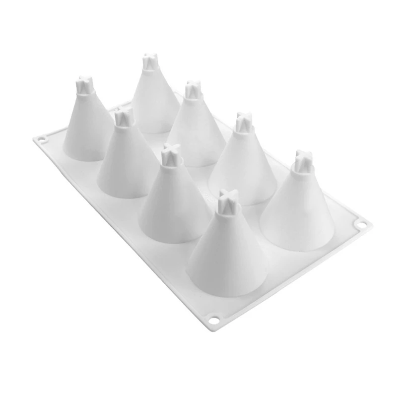 896A 8 Grids Silicone Molds, Shapes of Christmas Trees Fine Good Baking Trays for Holiday Cakes