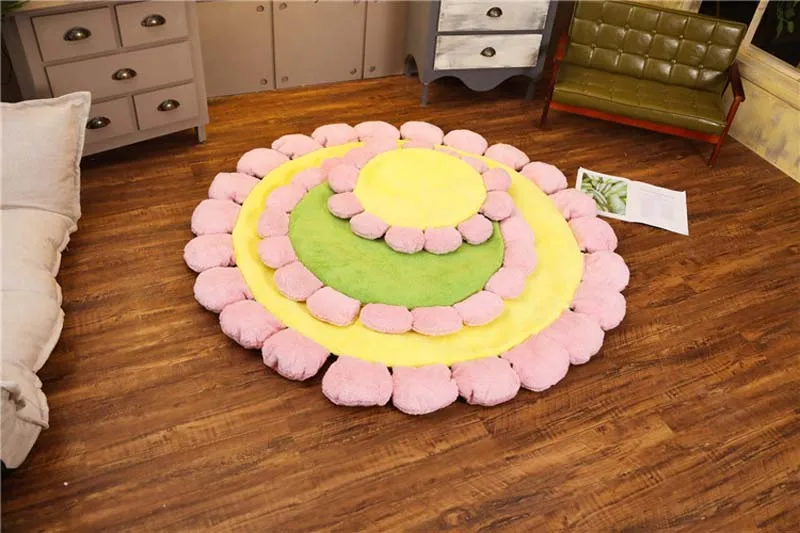 Круглый цветочный ковер для спальни Нескользящая детская комната маты для ползания детская комната игровые коврики йога Подушка Татами Коврики детское кресло подушка
