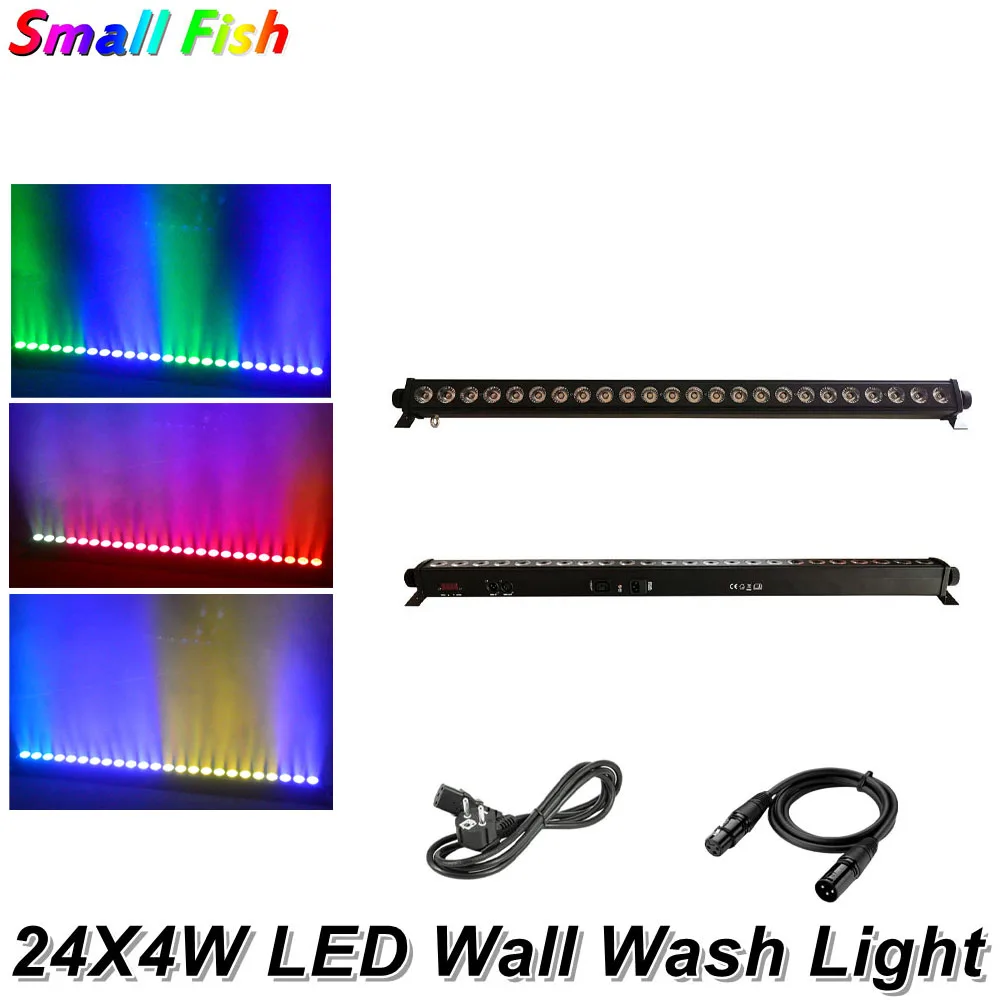 

Free Shipping 24X4W RGBW 4IN1 LED Bar Wall Wash Light LED Bar LED Line Bar Wash Stage Lights For Christmas Holiday Decoration Dj