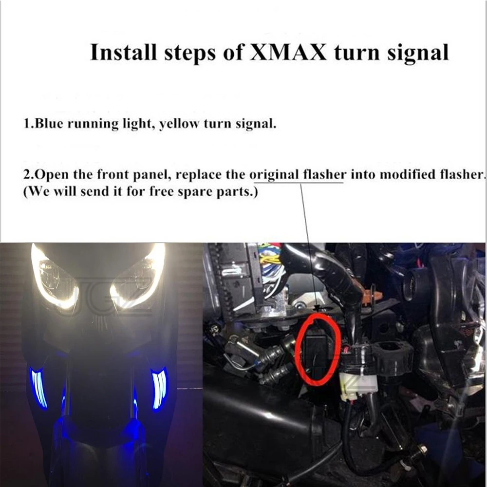 Pair Motorcycle Modified LED Front Turn Signal Running Lights Indicators Side Lamp for YAMAHA XMAX 250 X-max 300 2017 2018