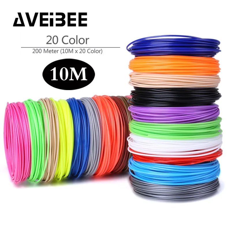 

AVEIBEE Plastic for 3d Pen 5/10/20 Colors 10 Meter PLA 1.75mm 3D Printer Filament Printing Materials Extruder Accessories Parts