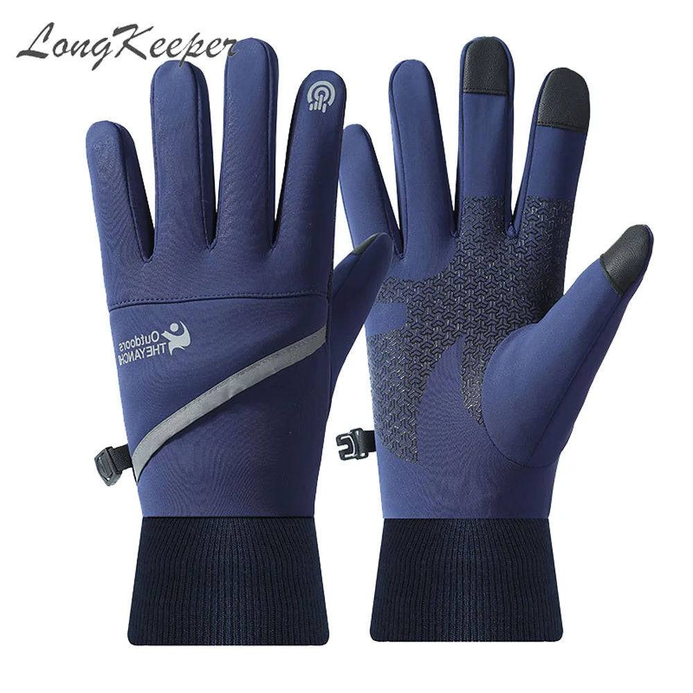 

LongKeeper Full Finger Touch Screen Gloves Men Winter Warm Velvet Waterproof Guante Fashion Outdoor Sport Riding Mittens Luvas