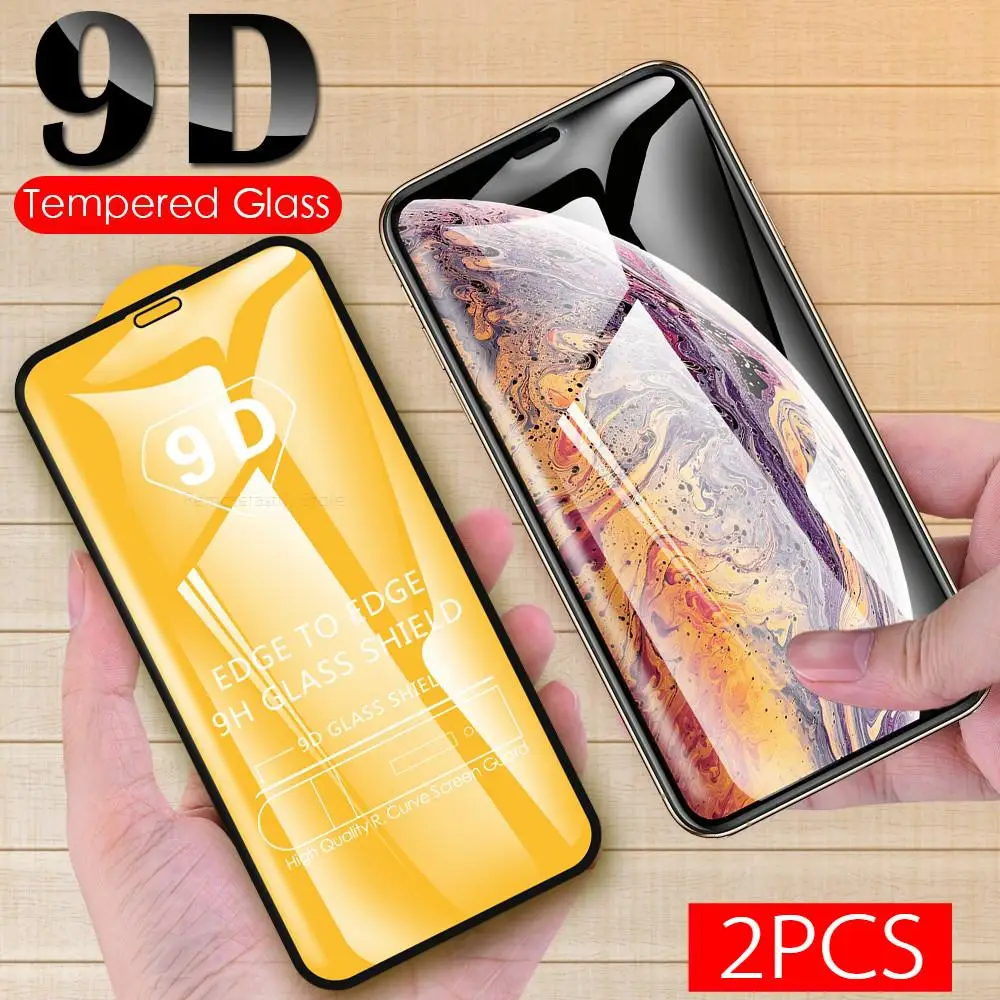 

2PCS 9D Full Cover For iPhone 11 Pro MAX 2019 Screen Protector Tempered Glass For iPhone 11 X XR XS MAX 8 7 6 6S Plus Glass Film