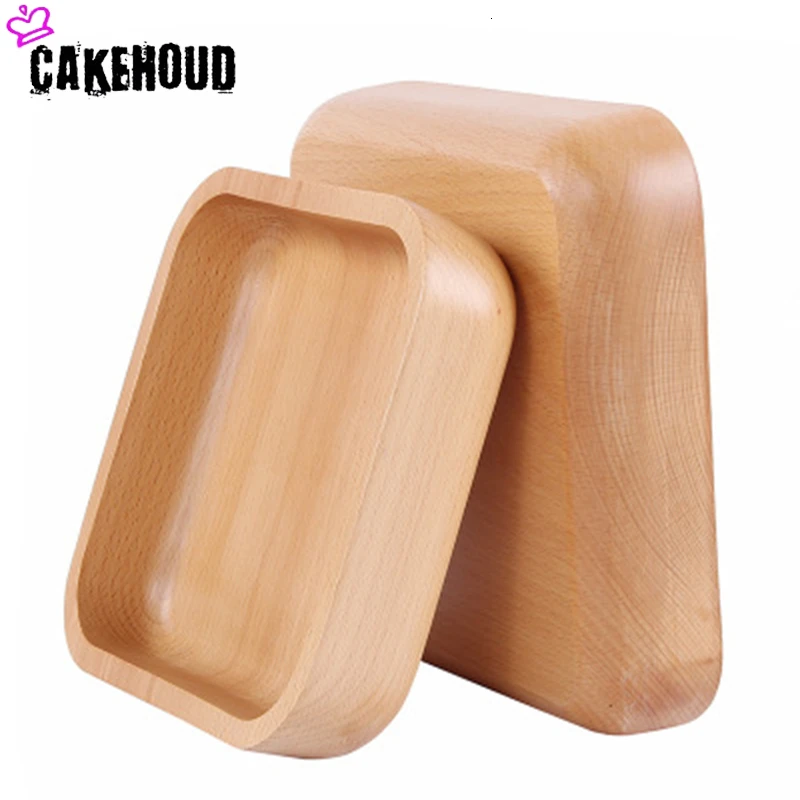 CAKEHOUD Creative Wooden Plate Japanese Fruit Salad Plate Home Smooth Wooden Bread Dish Tray Kitchen High Quality Service Tray