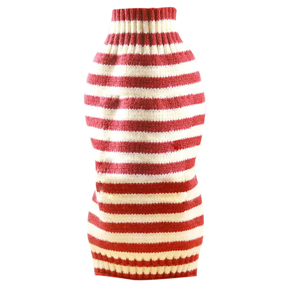 XL- Red and White St M, L, XL, Одежда для питомцев, зимняя одежда, костюм, гибкий свитер для собак, куртка, 3 цвета, вязаный миниатюрный жилет для пуделей - Color: XL- Red and White St