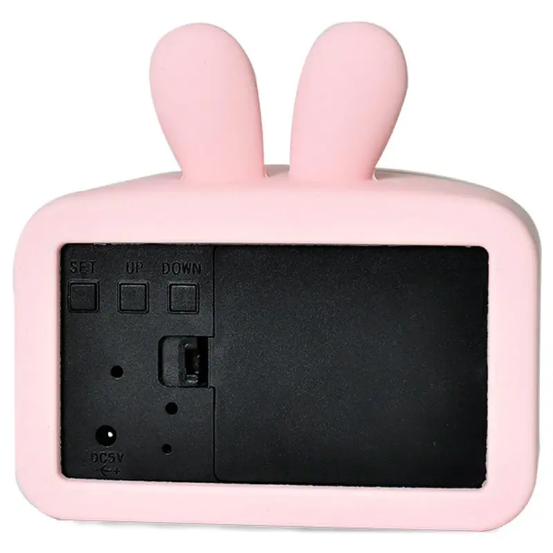 

Mini Digital Alarm Clock Led Display Voice Control Cute Animal Alarm Clock Desk Decor Clock Adjustable Luminance Usb And Batte