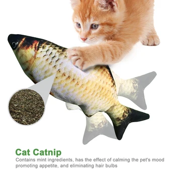 

30/34CM Electronic Pet Cat Fish Toy USB Battery Charging Cat Chewing Playing Simulation Fish Toy Biting Supplies